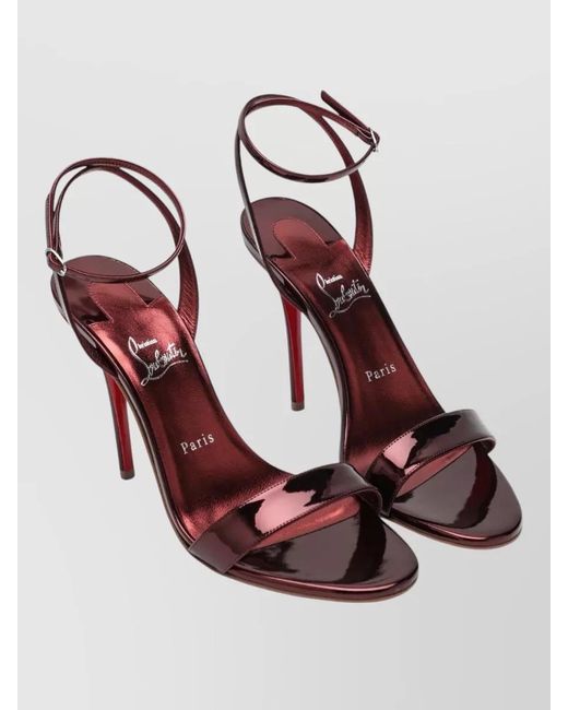 Christian Louboutin Pink Sandals Open Toe Shiny Finish Design