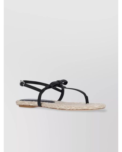 Stuart Weitzman Metallic Heel Sandals With Braided And Flat Sole