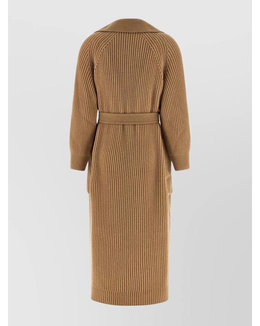 Max Mara Natural Camel Wool Single Breasted Coat