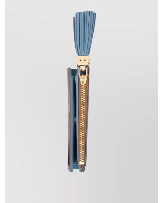 Miu Miu White Soft Calf Wallet Charm Tassel Detail