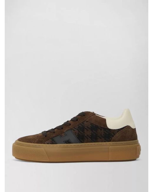 Hogan Brown H705 Lace Up Suede Sneakers