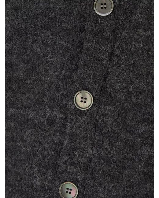 Our Legacy Gray Stretch Alpaca Blend Collared Cardigan Knit for men