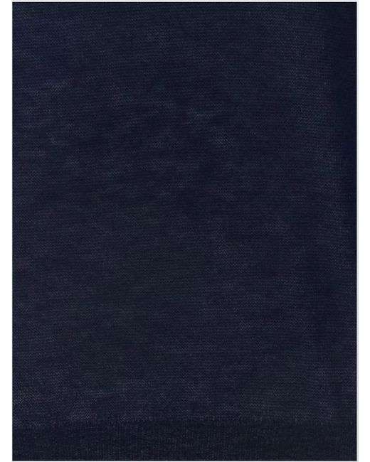 Prada Blue Cashmere Ribbed Turtleneck Sweater