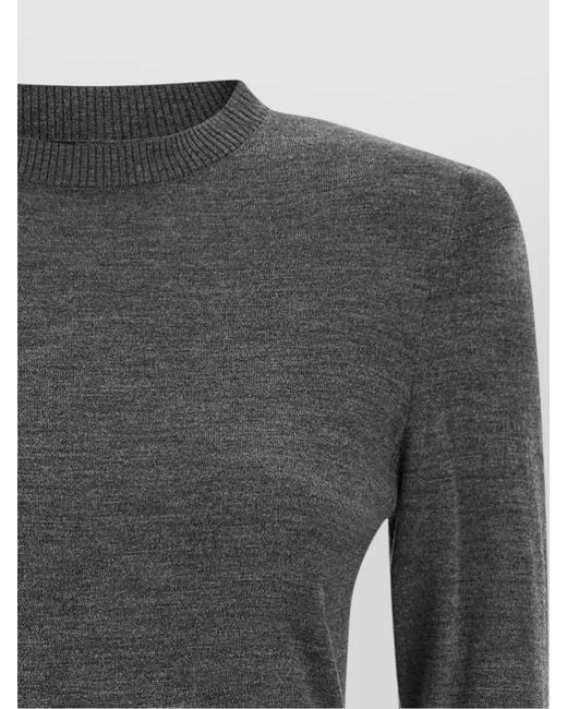 Pinko Gray Sweater Featuring Padded Shoulders Long Sleeves