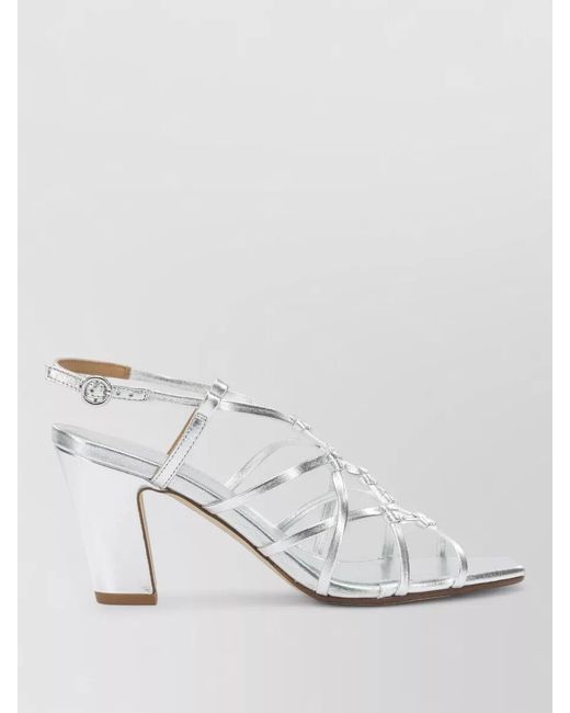 Aeyde Gray Acacia 75Mm Heeled Sandals Metallic Finish