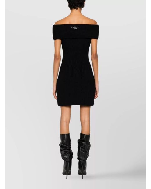Givenchy Black Wool Knee Length Mini Dress