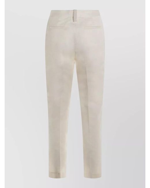Fabiana Filippi White Straight-Leg Tailored Trousers