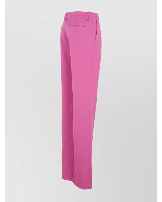 Magda Butrym Pink Wool Flared Straight-Leg Trousers