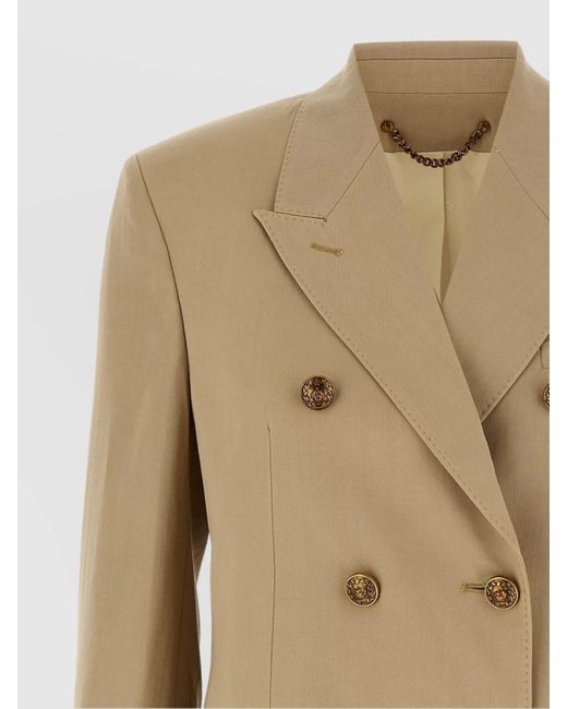 Golden Goose Deluxe Brand Natural Virgin Wool Heraldic Button Blazer