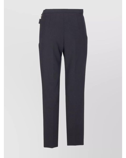 Elisabetta Franchi Blue Straight-Leg Tailored Trousers