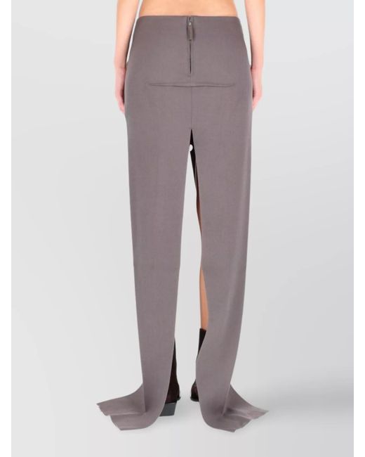 Rick Owens Purple Wool Long Straight Skirt