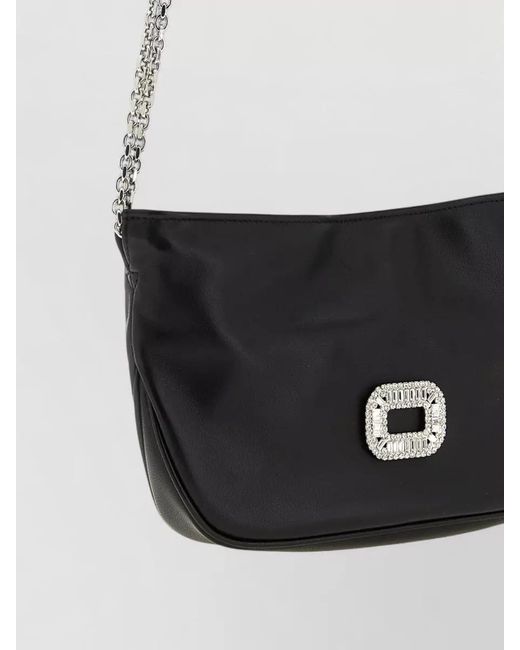 Roger Vivier Black Pilgrim Micro Shoulder Bag Chain Strap