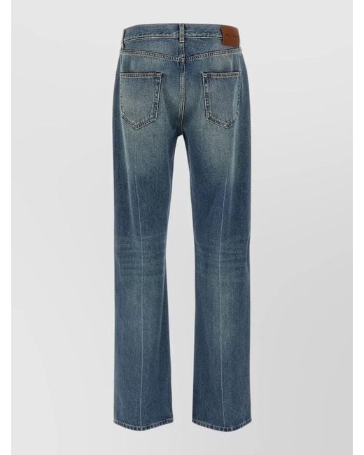 McQueen Blue Skull Motif Jeans Belt Loops Five Pockets for men