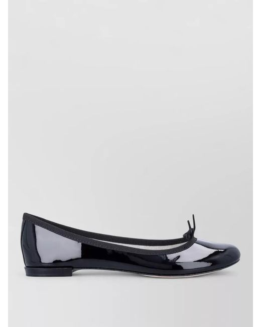 Repetto Blue Lace Up Ballet Shoes Bow Detail Glossy