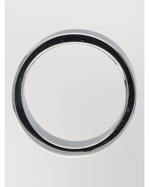 MM6 by Maison Margiela Gray Minimal Wide Band Ring Brass