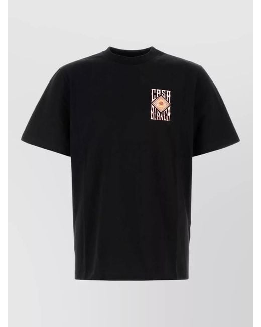 Casablanca Black Cotton T-Shirt for men