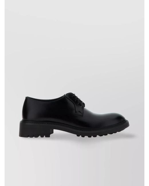 Saint Laurent Black Leather Lace-Up Shoes for men