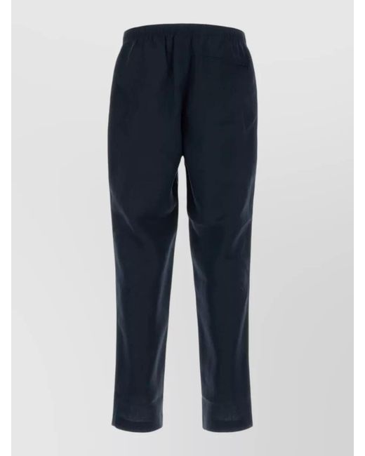 Cellar Door Blue Alfred Linen Trousers Cuffed Hem Design for men