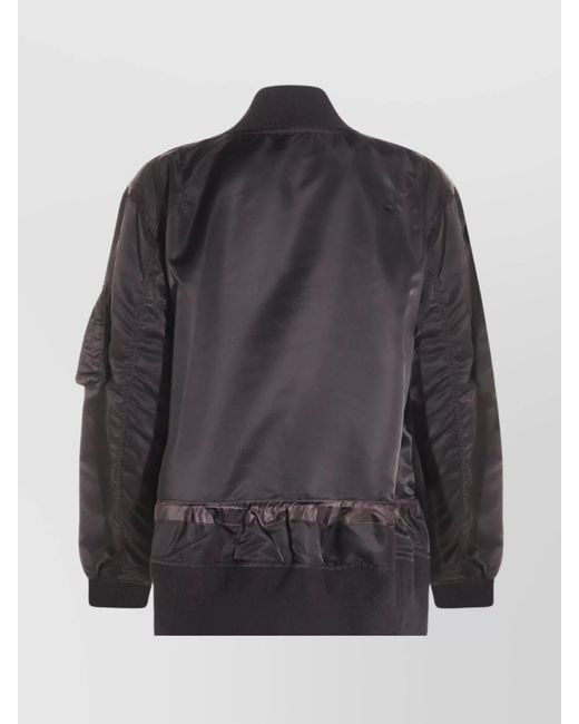 Sacai Black Nylon Bomber Jacket