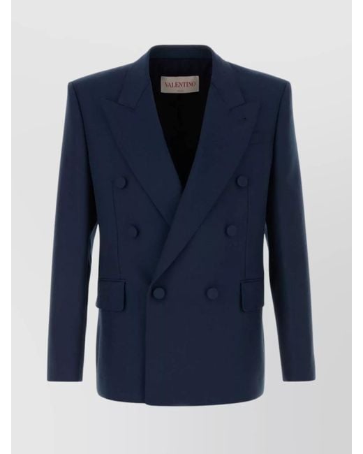 Valentino Garavani Blue Wool Blazer for men