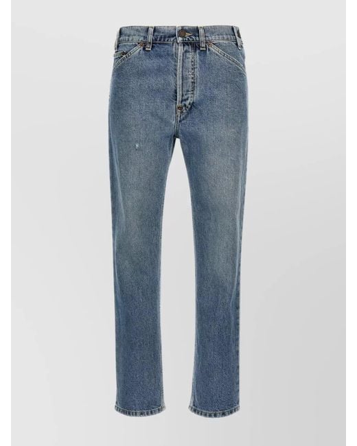 Moschino Blue Denim Straight-Leg Trousers