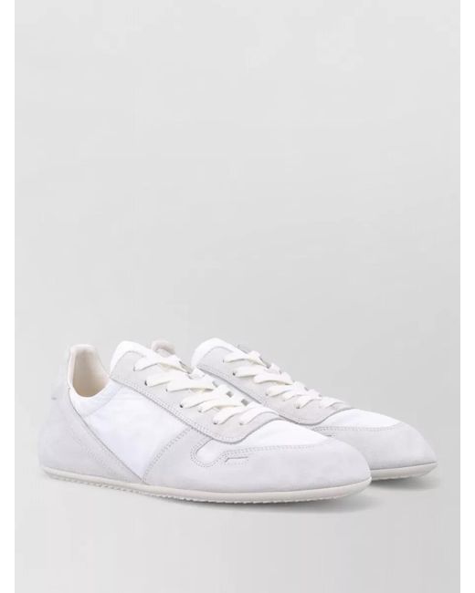 Rick Owens White Leather Low-Top Sneakers for men