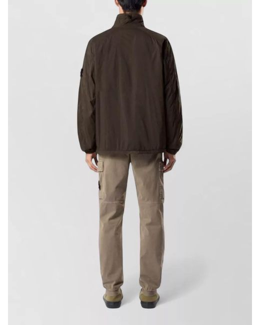Stone Island Green Cotton Cargo Jacket Elastic Cuffs Pockets for men
