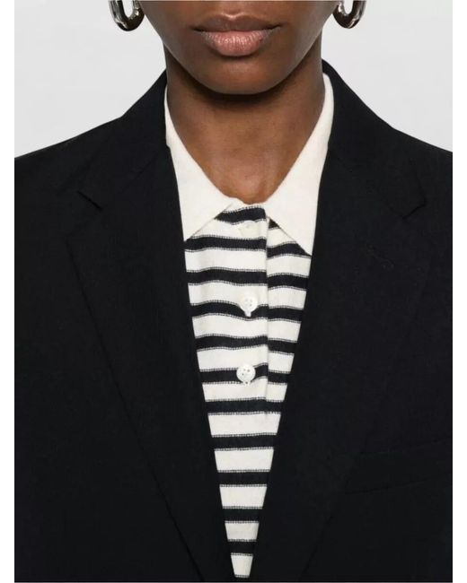 A.P.C. Black Wool Blend Single Breasted Tailored Blazer