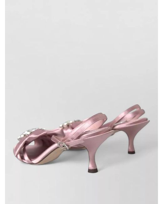Dolce & Gabbana Pink Silk Crystal-Embellished Sandals