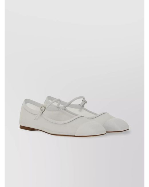 Aeyde Gray Leather Ballerina Shoes