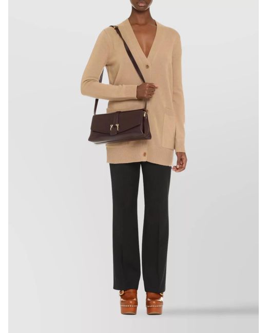 Max Mara Natural Wool Cashmere Ribbed-Knit Cardigan