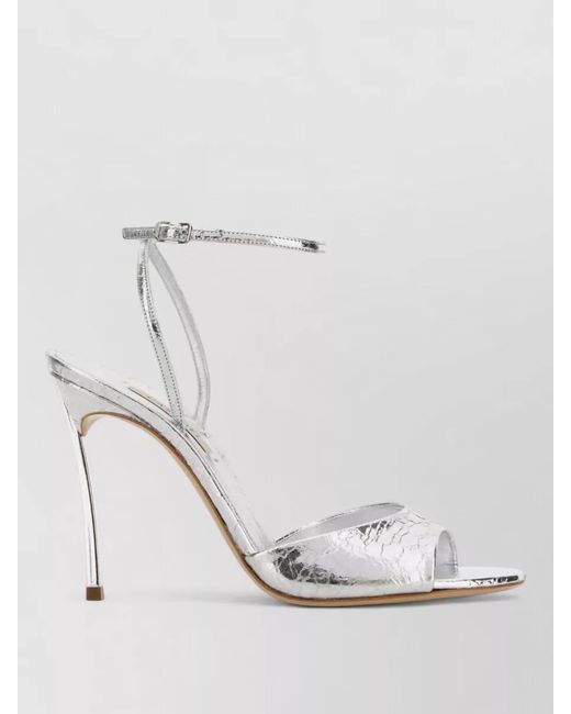 Casadei White Leather Sandals