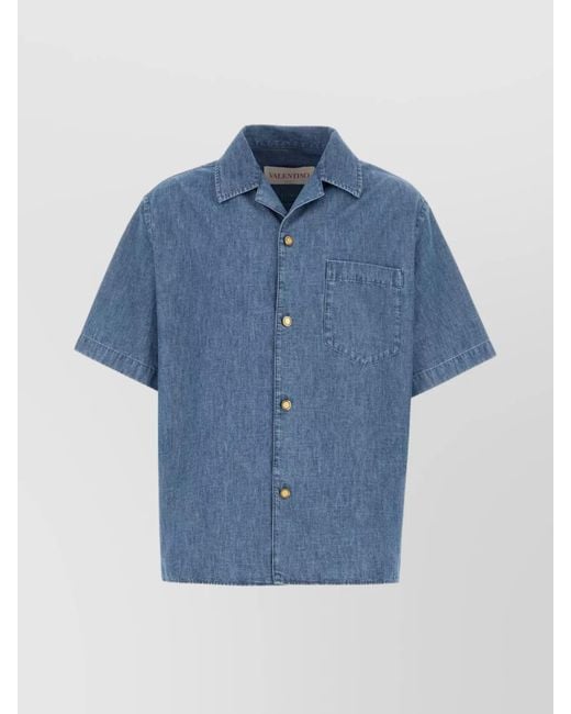 Valentino Garavani Blue Denim Shirt for men