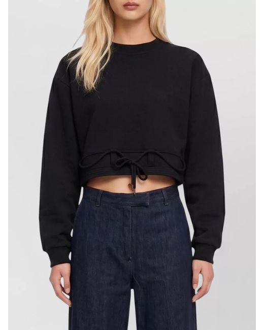 Dries Van Noten Black Cropped Cotton Sweatshirt