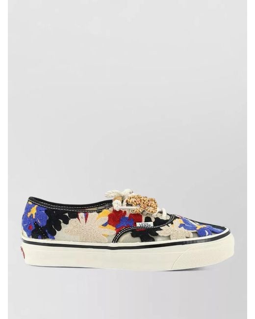 Vans Blue Lx Authentic 44 Sneakers Macramé Floral Detail