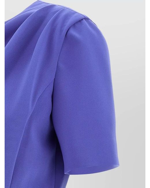 Carolina Herrera Purple Draped Midi Dress