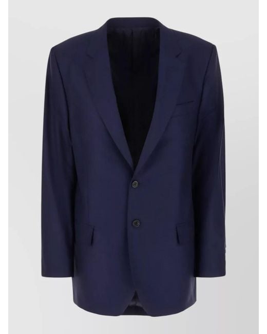 ARMARIUM Blue Noah Wool Blazer Front Pockets