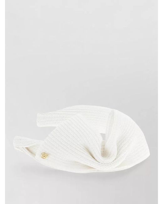 Maison Michel White Paper Headband