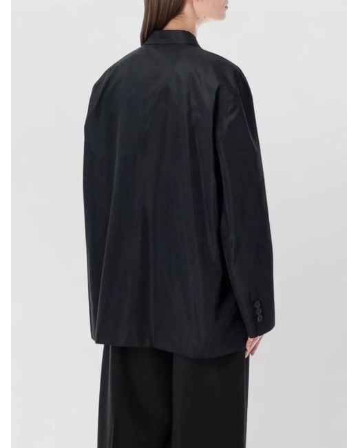 Prada Blue Double Breasted Taffeta Tailored Jacket