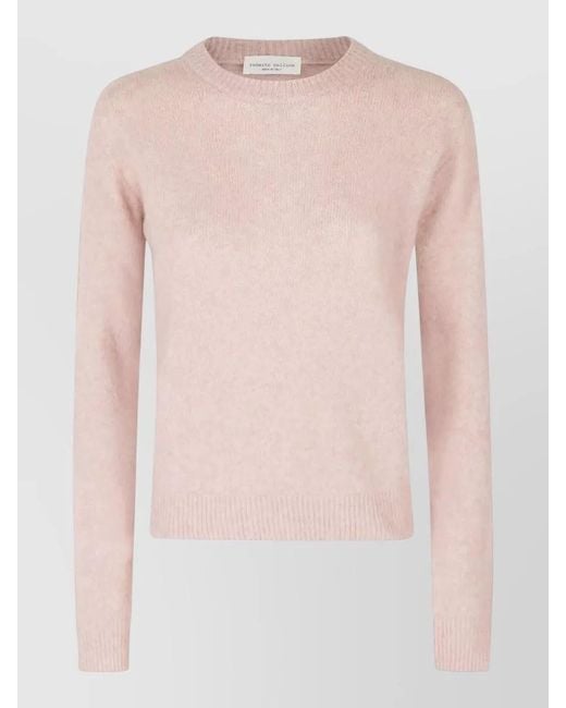 Roberto Collina Pink Cashmere Silk Crew-Neck Long-Sleeve Sweatshirt