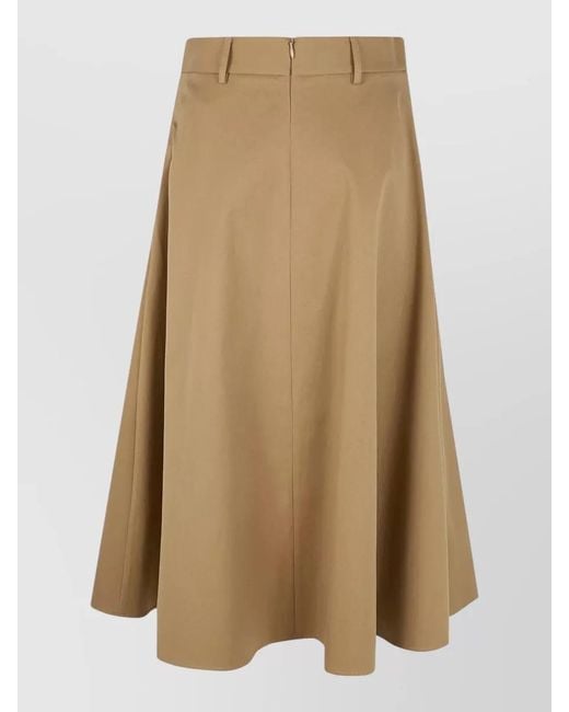 Semicouture Natural Cotton A-Line Skirt