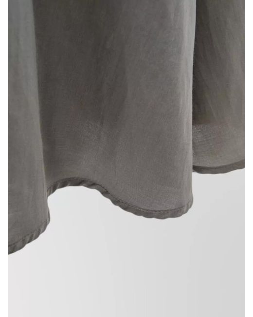 Lardini Gray Silk Draped V-Neck Sleeveless Midi Dress