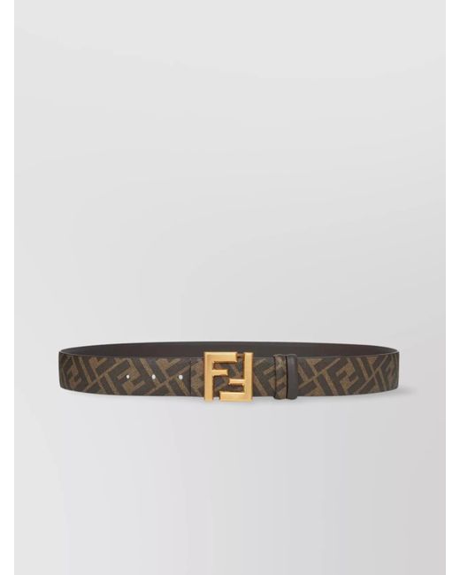 Fendi White Leather Reversible Belt for men