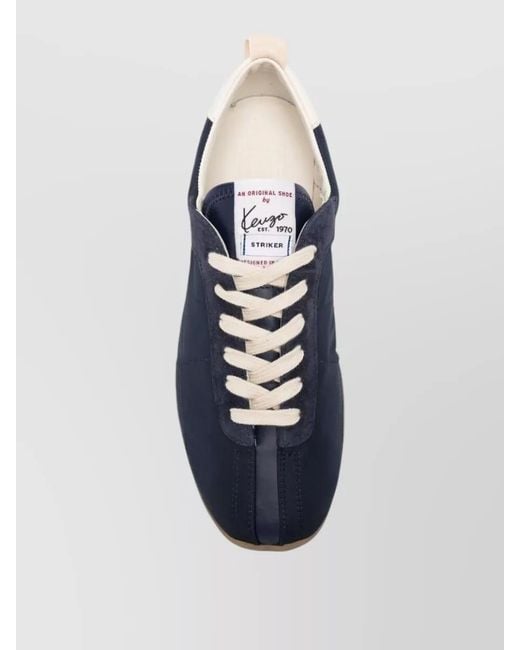 KENZO Blue Lace Up Low Top Shoes Rubber Sole