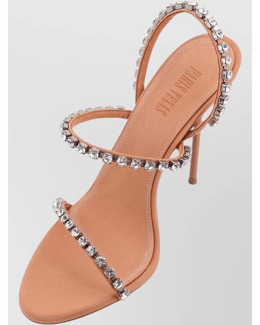 Paris Texas Pink Satin Crystal-Embellished Sandals