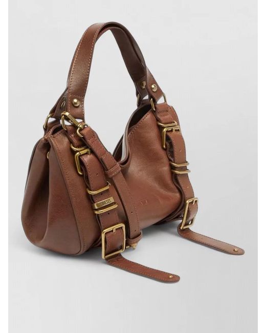DIESEL Brown Small Leather Shoulder Bag