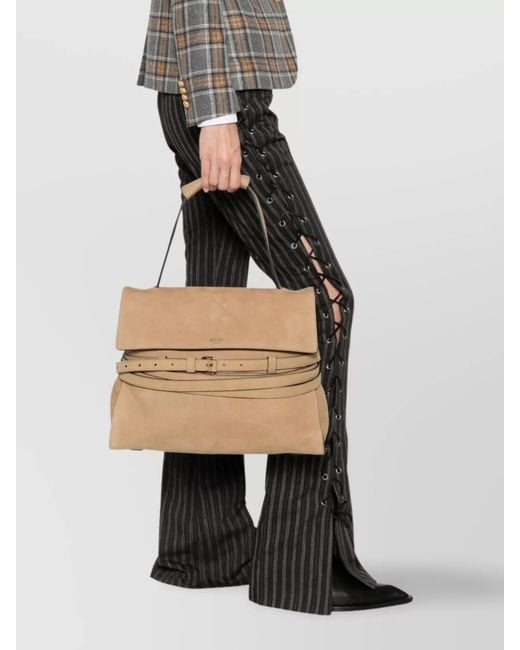 Moschino Natural Leather Top Handle Tote Bag