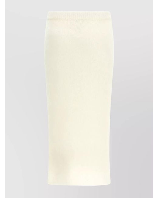 Alessandra Rich White Carded Mohair Fitted Skirt