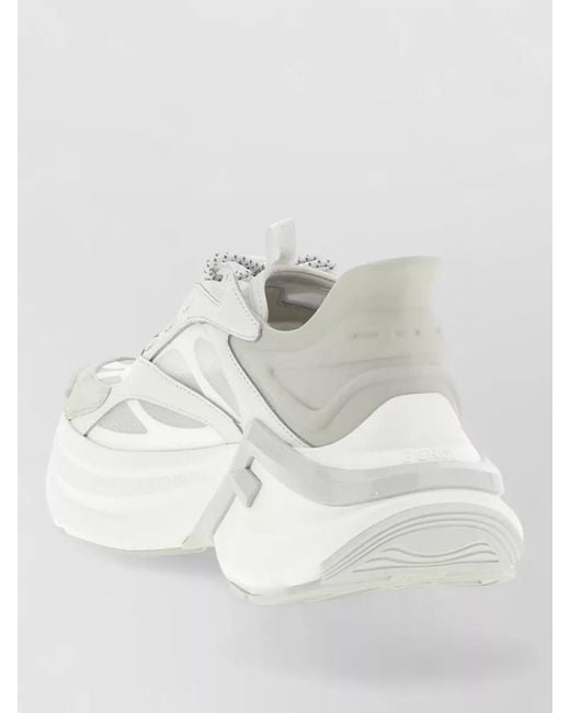 Fendi White Leather Low-Top Sneakers