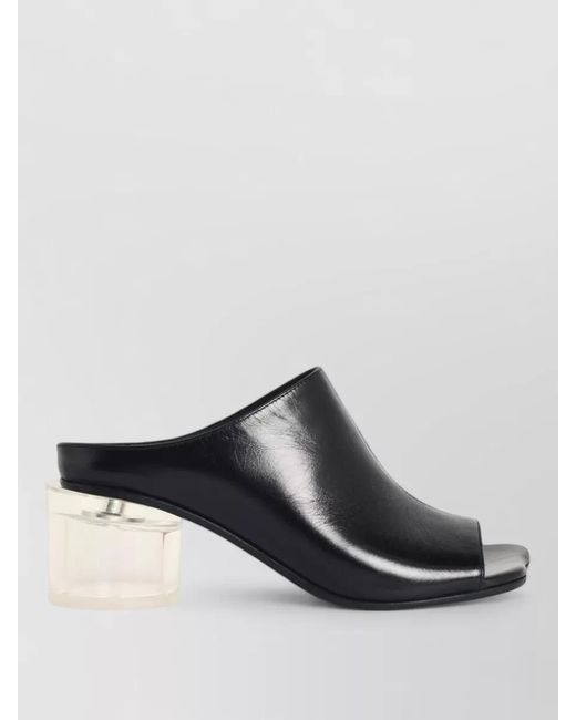 MM6 by Maison Margiela Black Leather Mules